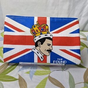 Freddie Mercury Of Queen Zip-Top Pouch On Union Jack Flag Wearing Crown